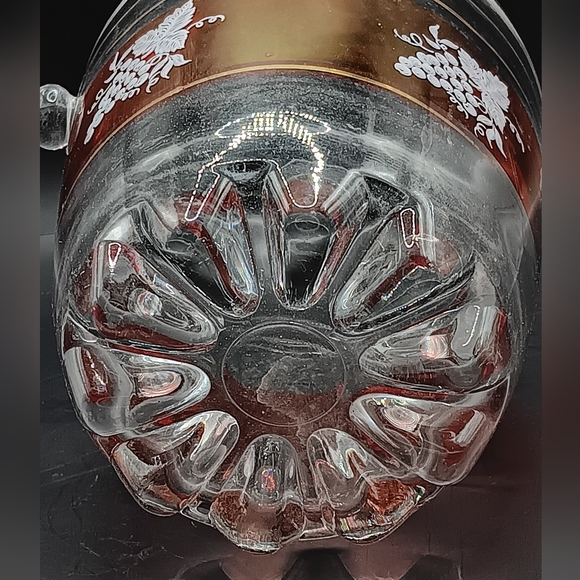 Vintage Ruby Glass Ice Bucket and Cup - Spa Lubiana Italy - Picture 9 of 13